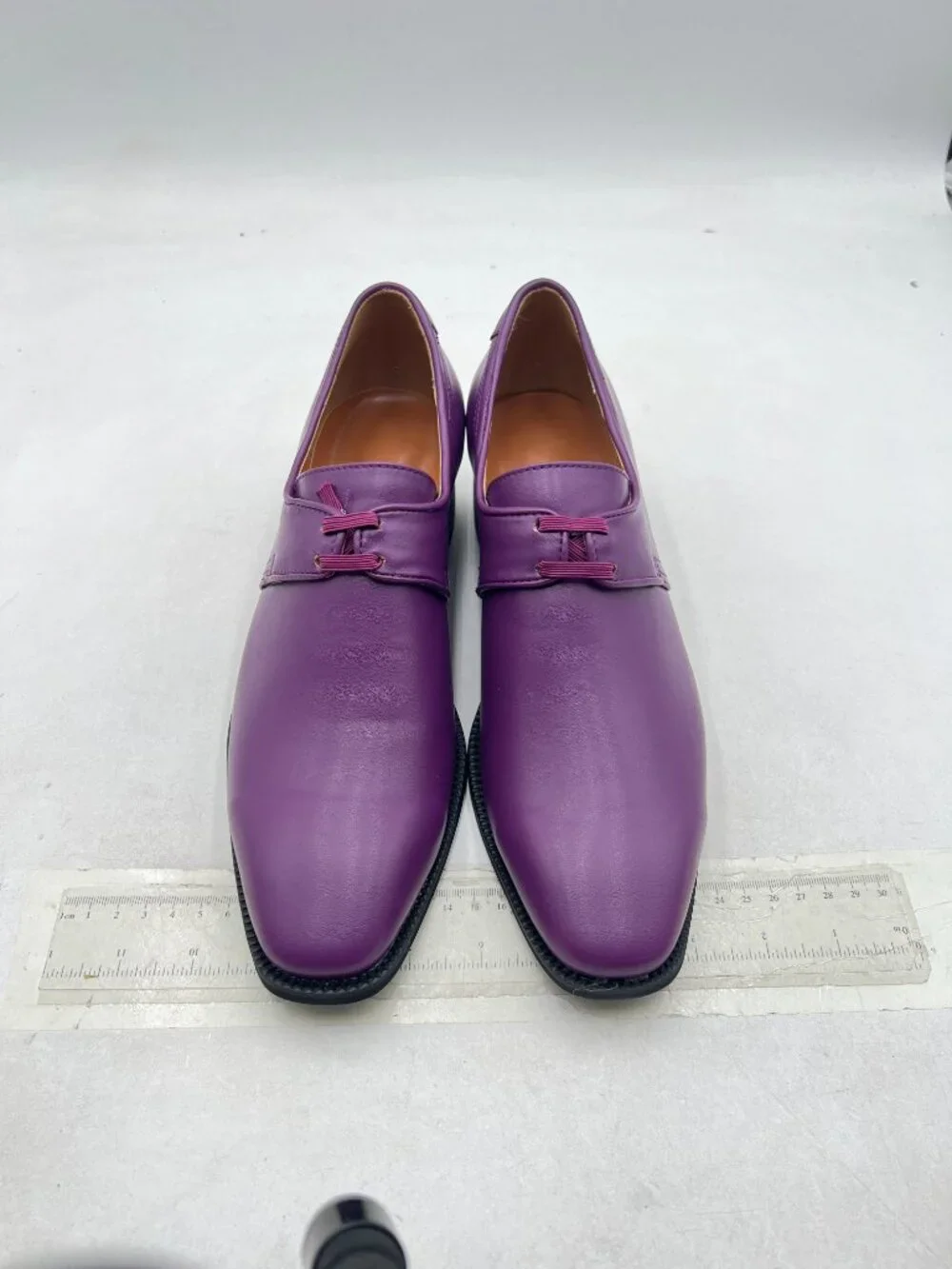 Purple Men's Lace Up Formal Modern Oxford Dress Shoes Wing Tips Square Toe Shoes